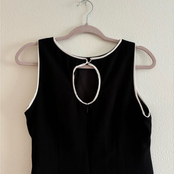 CDC Petites Vintage Little Black Dress with White Trim Size 10 - Picture 4 of 7